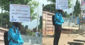 Jobless Legon Graduate Storms Streets For Employment