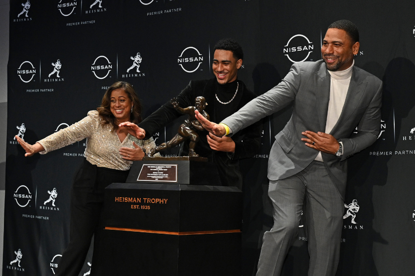Bryce Young in a Family Photo at Heisman Awards